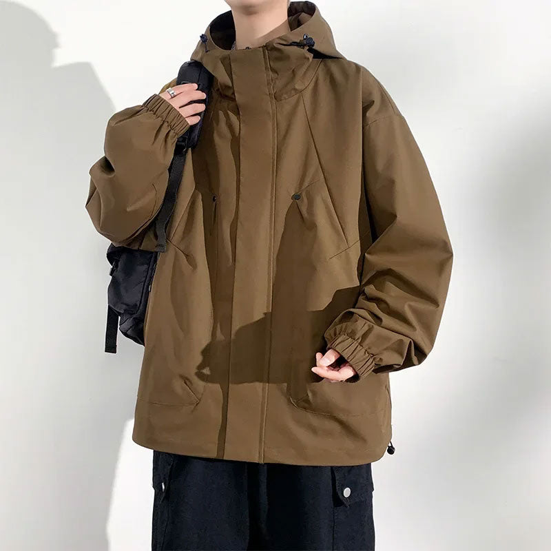 Plus-Size Waterproof Windbreaker Jacket
