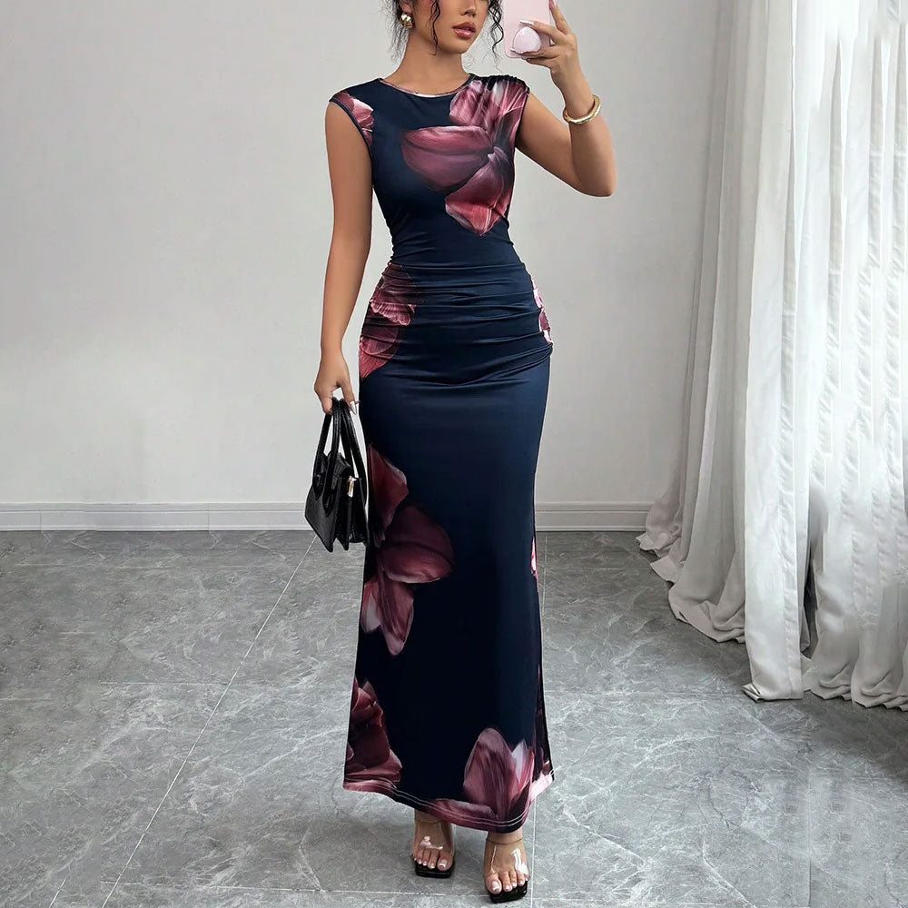 Sleeveless O-Neck Bodycon Maxi Dress