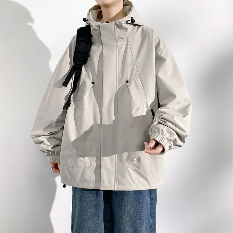 Plus-Size Waterproof Windbreaker Jacket
