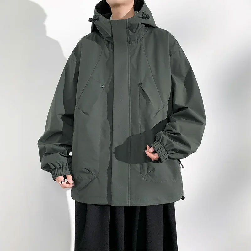 Plus-Size Waterproof Windbreaker Jacket