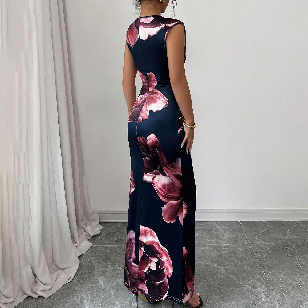 Sleeveless O-Neck Bodycon Maxi Dress