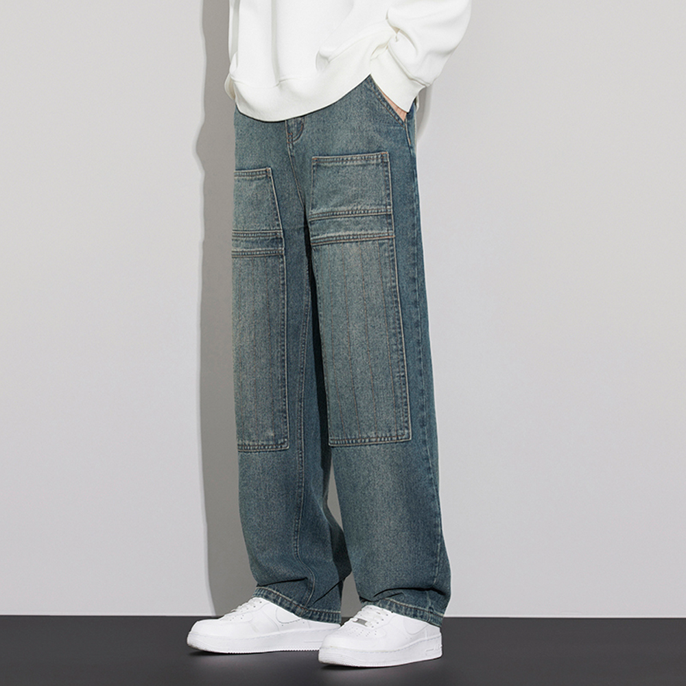 Retro Multi-Pocket Washed Pant