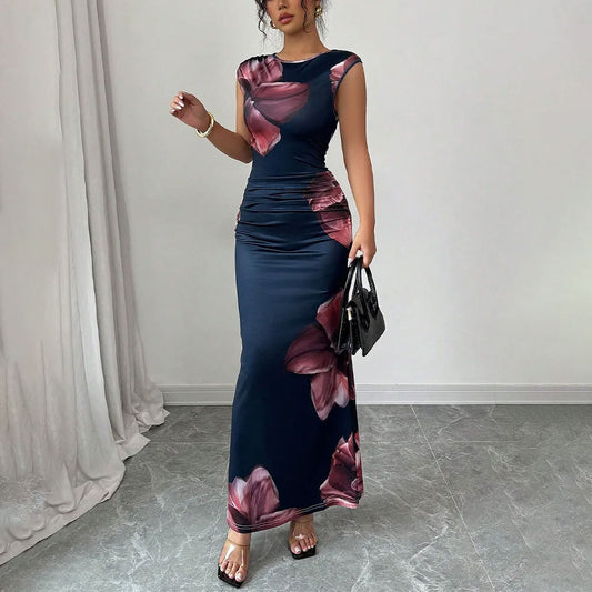 Sleeveless O-Neck Bodycon Maxi Dress