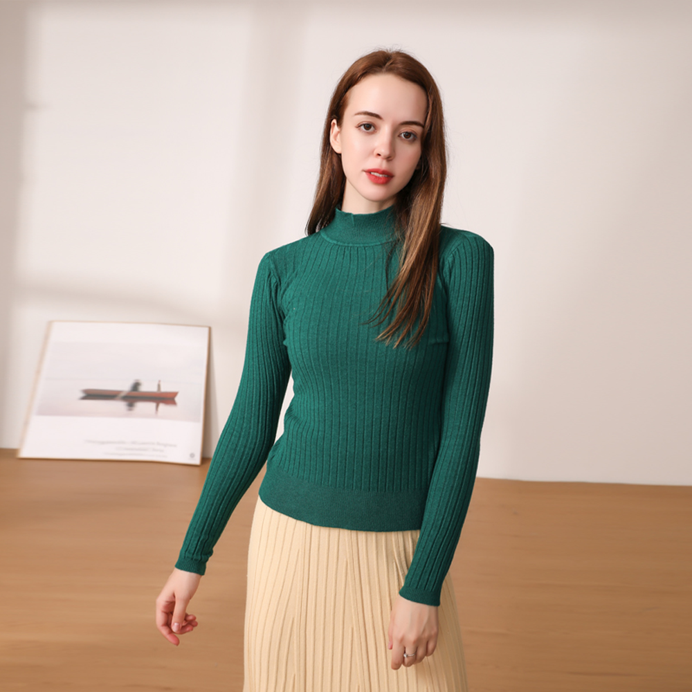 Cropped Knit Long-Sleeve Sweater