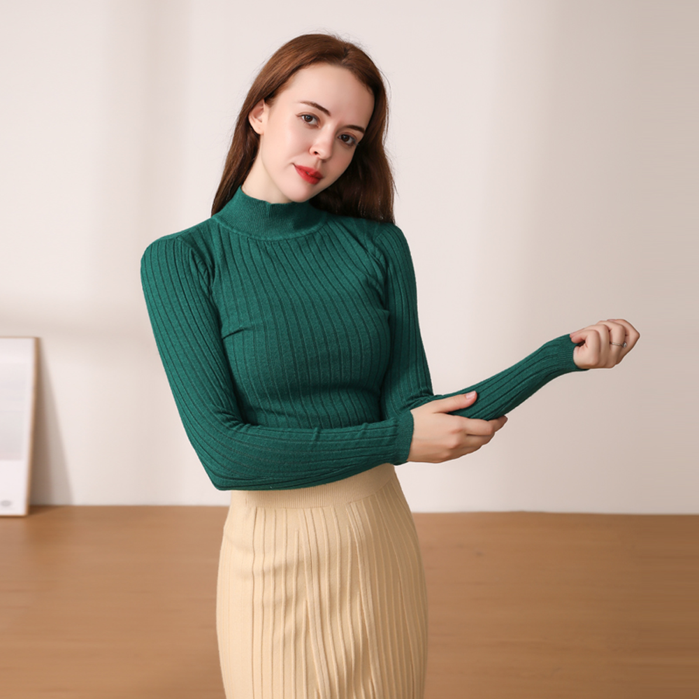 Cropped Knit Long-Sleeve Sweater