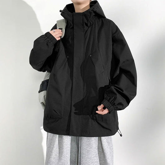 Plus-Size Waterproof Windbreaker Jacket