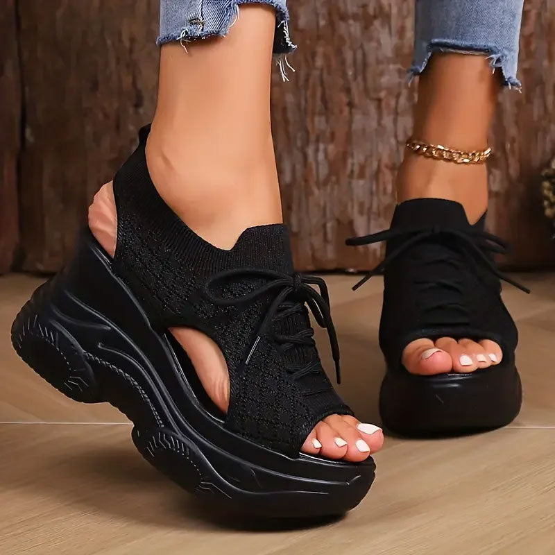 Round-Toe Wedge Non-Slip Sandal
