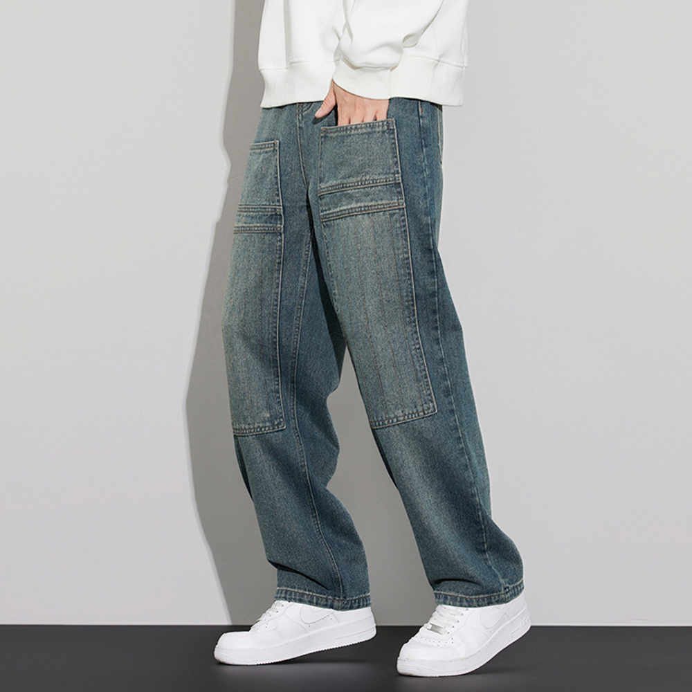 Retro Multi-Pocket Washed Pant