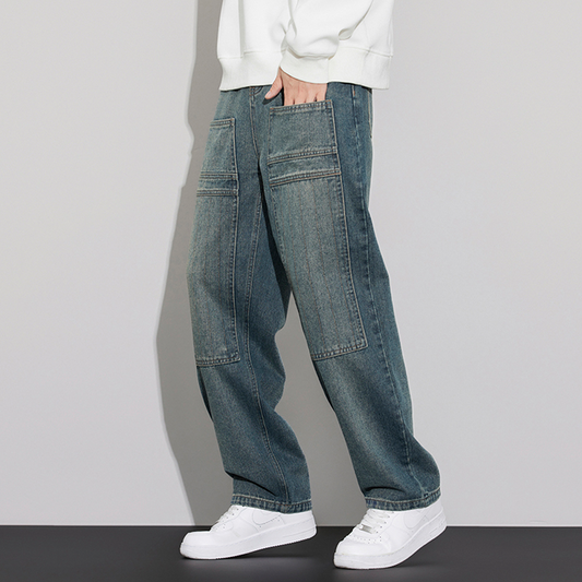 Retro Multi-Pocket Washed Pant