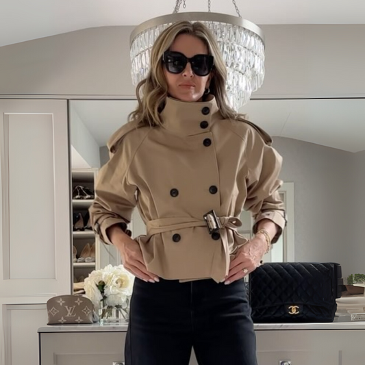 Cropped Trench Jacket With Belt