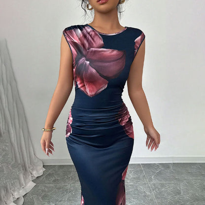 Sleeveless O-Neck Bodycon Maxi Dress