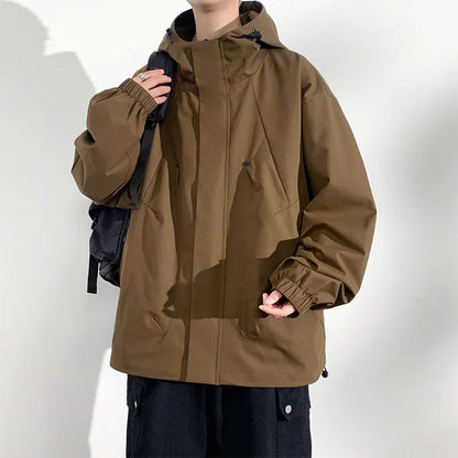 Plus-Size Waterproof Windbreaker Jacket