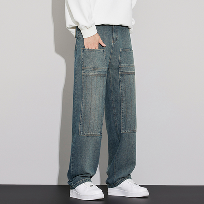 Retro Multi-Pocket Washed Pant