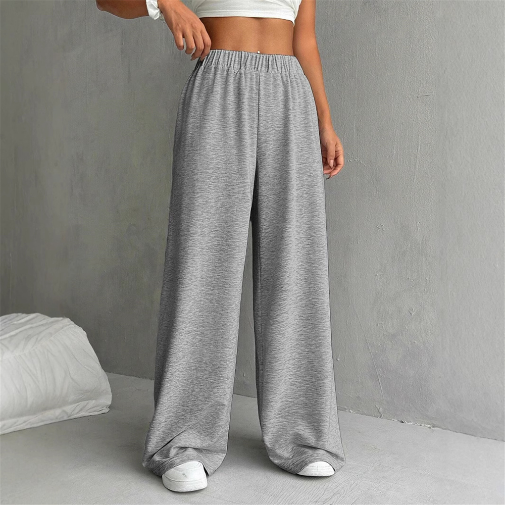 Vintage Elastic Waist Straight-Leg Pants
