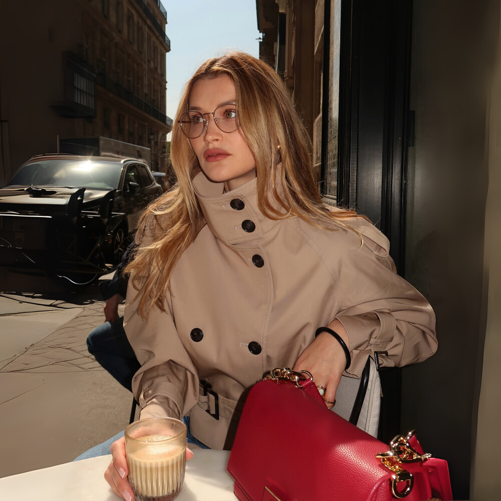 Cropped Trench Jacket With Belt