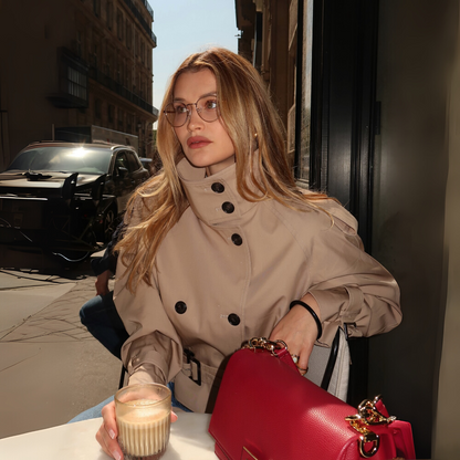 Cropped Trench Jacket With Belt