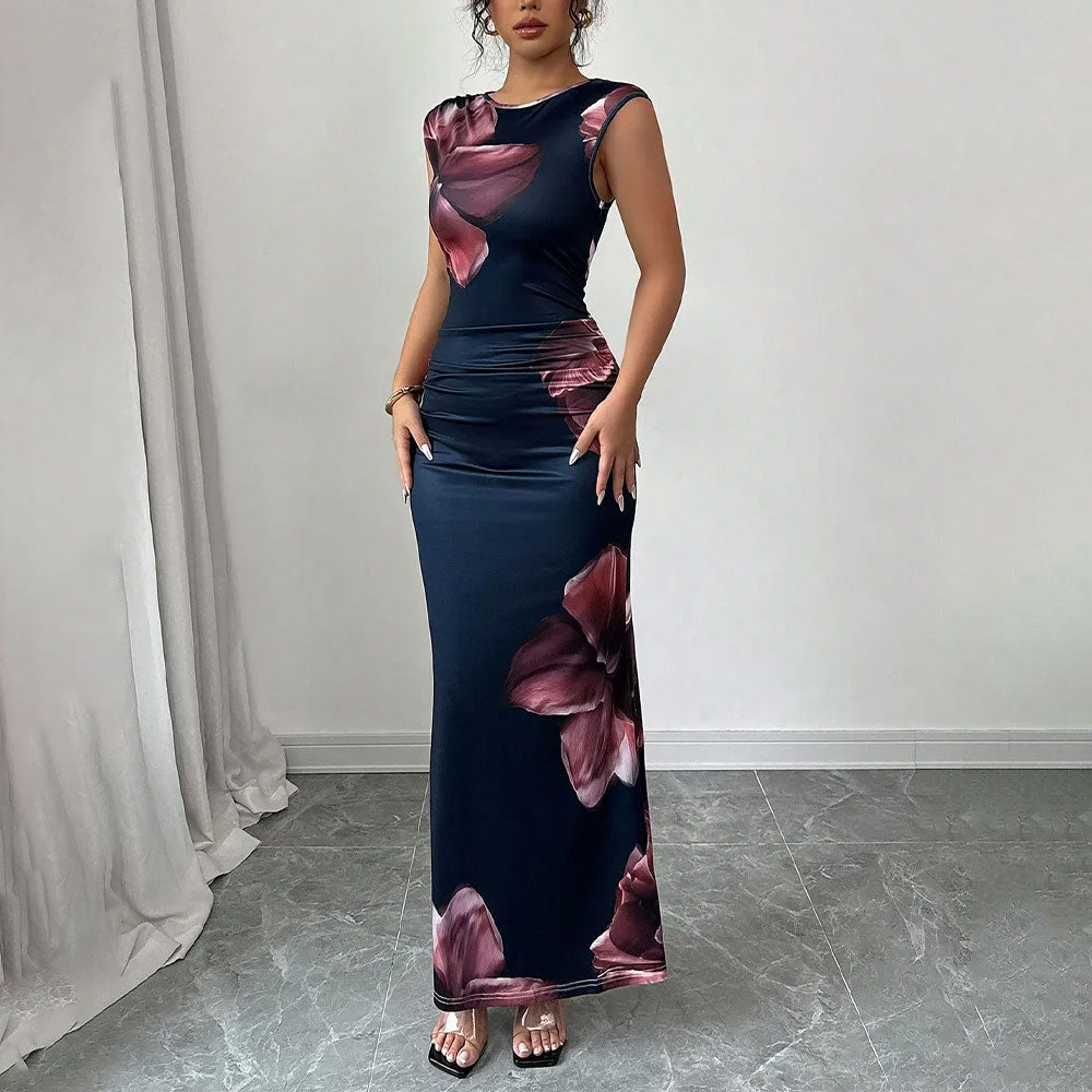 Sleeveless O-Neck Bodycon Maxi Dress