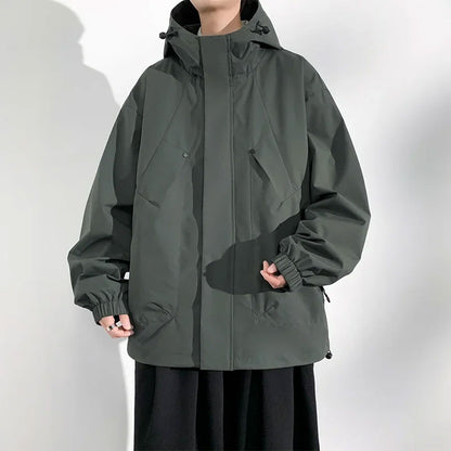 Plus-Size Waterproof Windbreaker Jacket