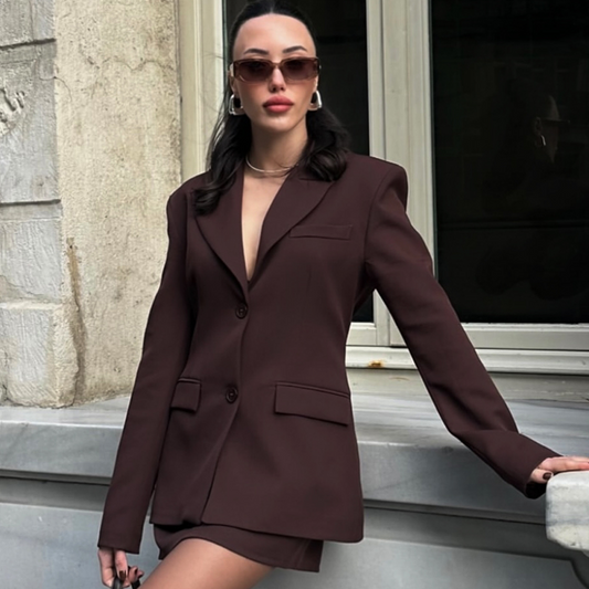 Slim Lapel V-Neck Blazer