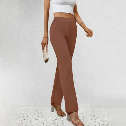 High-Waist Straight Slim Pants