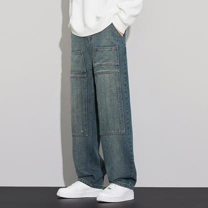 Retro Multi-Pocket Washed Pant