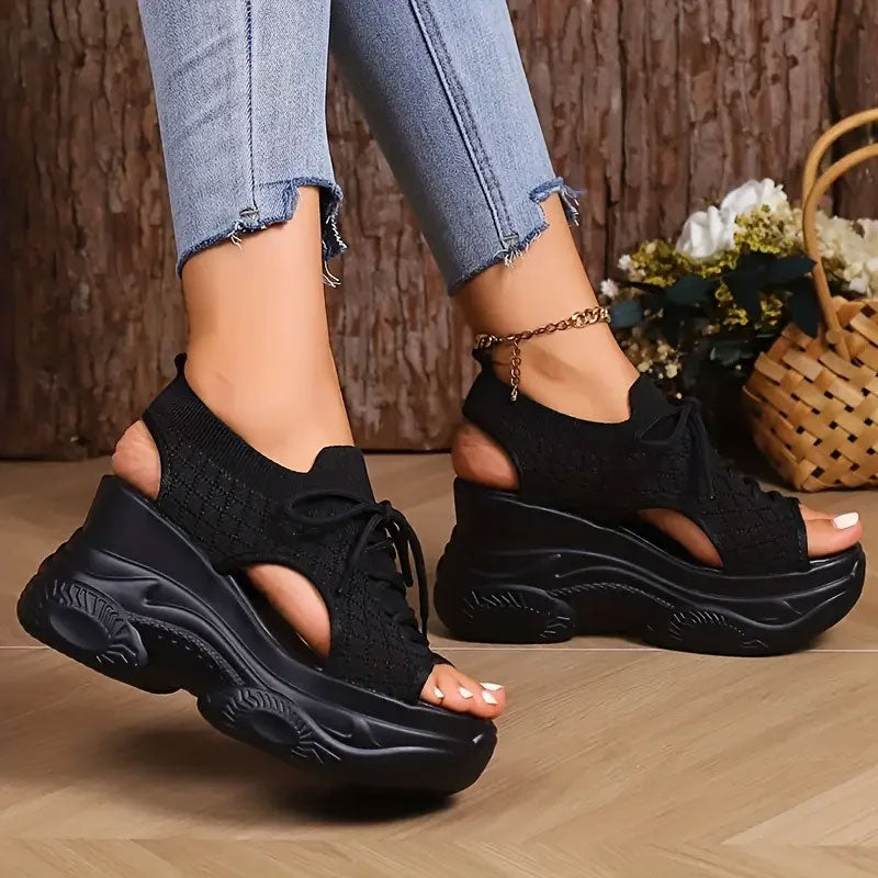 Round-Toe Wedge Non-Slip Sandal