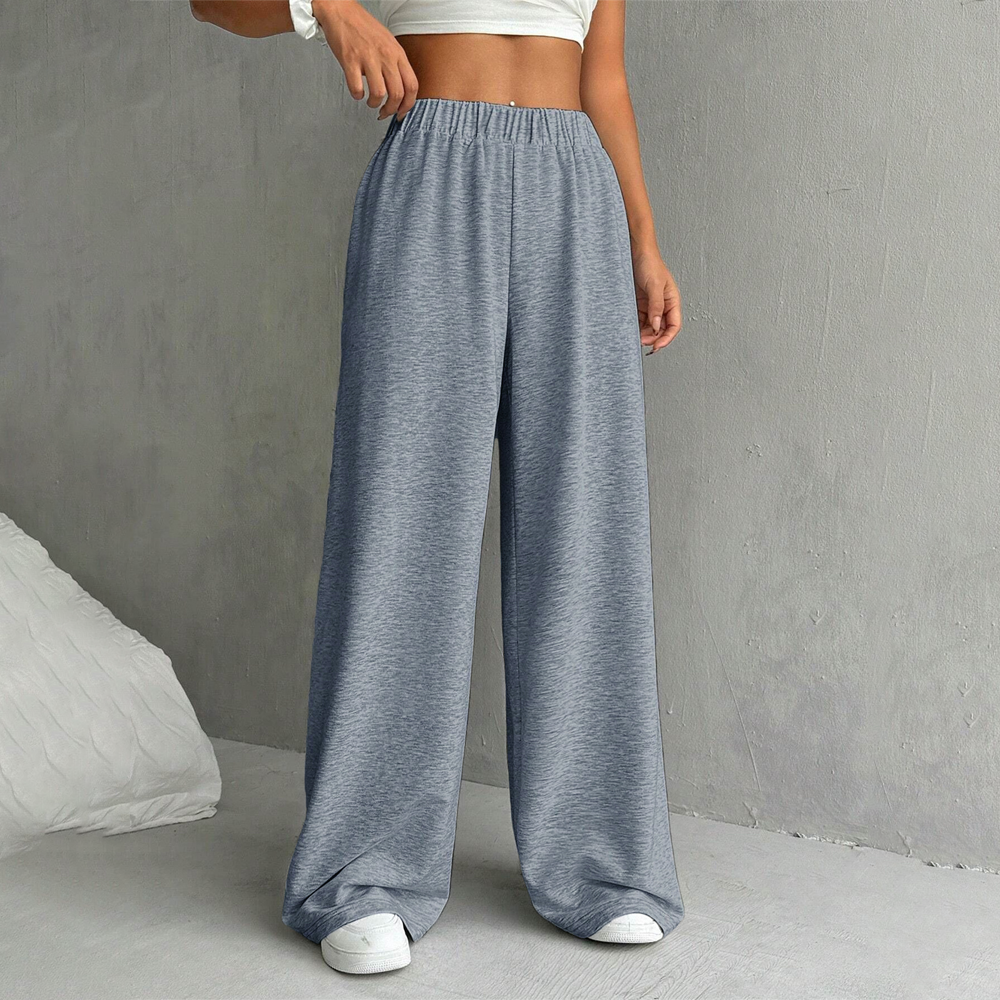 Vintage Elastic Waist Straight-Leg Pants