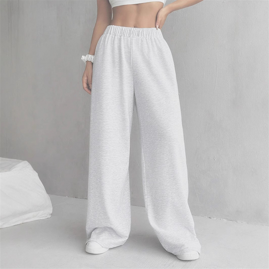 Vintage Elastic Waist Straight-Leg Pants